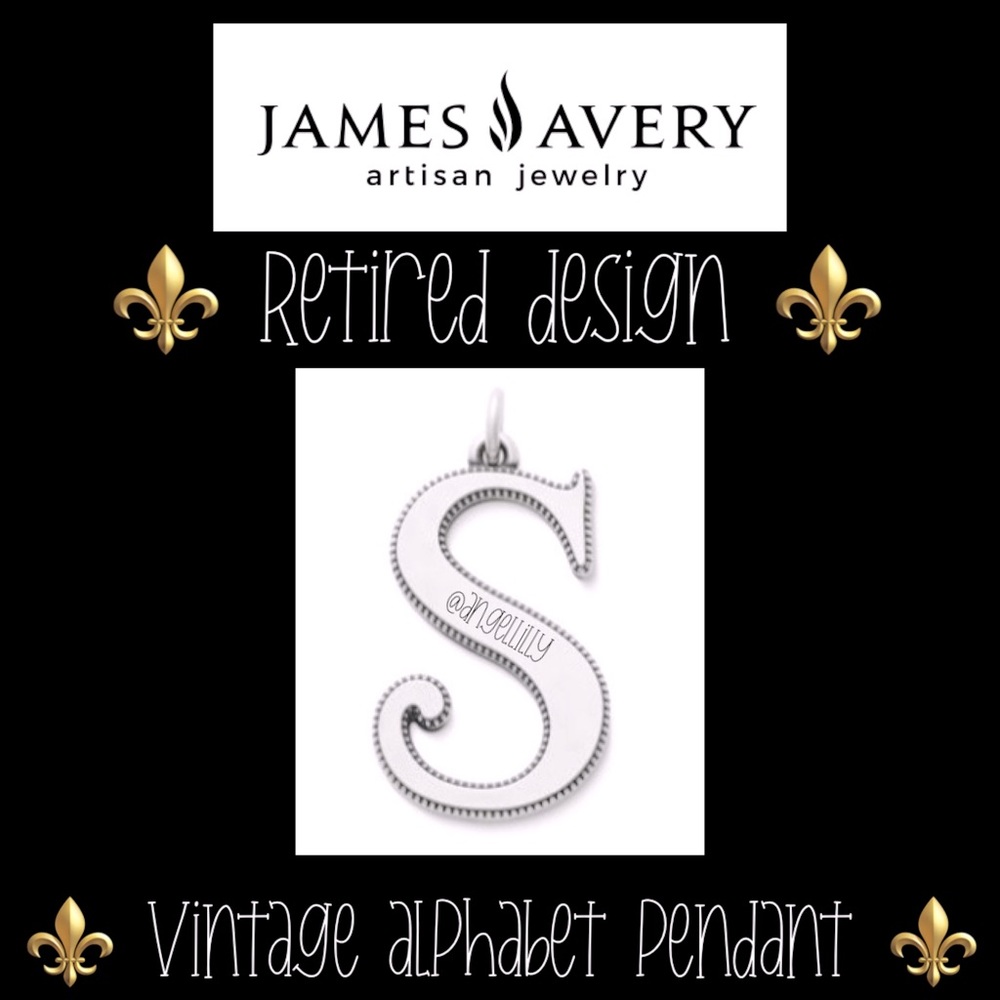 James Avery Vintage Alphabet Letter “S” Pendant RETIRED DESIGN